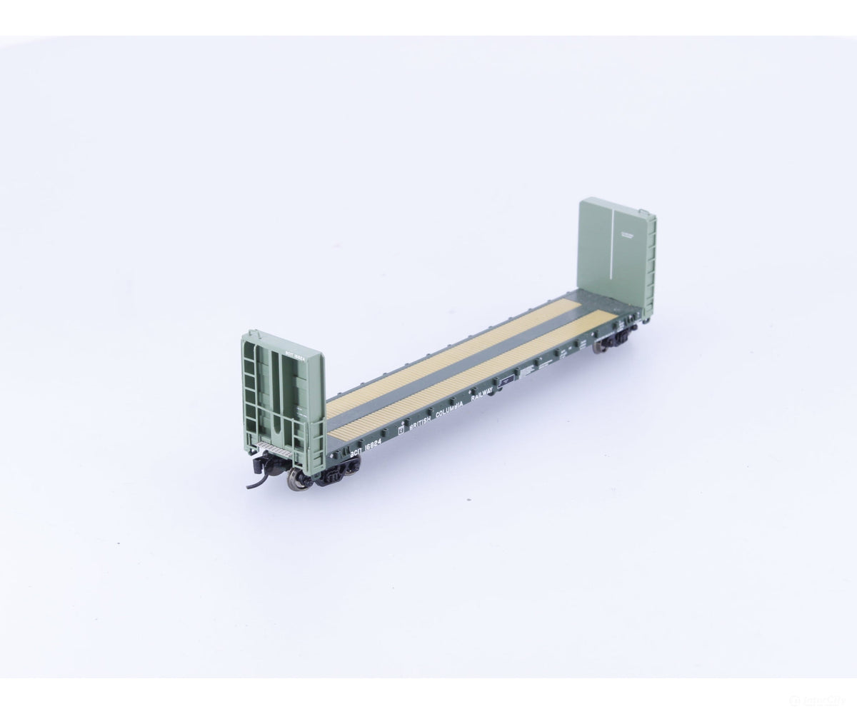 Prairie Shadows Model Railway Co. 4039 N Bulkhead Flatcar BC Rail (BCOL) 16824 - Freight Cars