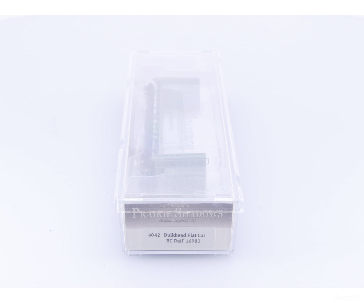 Prairie Shadows Model Railway Co. 4042 N Bulkhead Flatcar BC Rail (BCOL) 16983 - Freight Cars