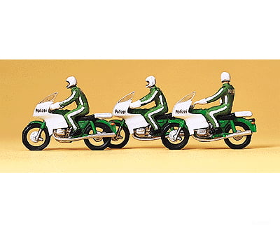 Preiser Ho 10489 Law Enforcement Officers -- Police On Motorcycles Figures