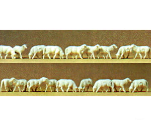 Preiser Ho 14161 Animals -- Sheep (White) Pkg(18) Figures