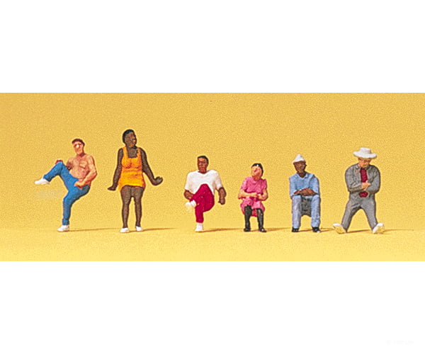 Preiser N 79174 Pedestrians -- People Sitting On Stairs Pkg(6) Figures