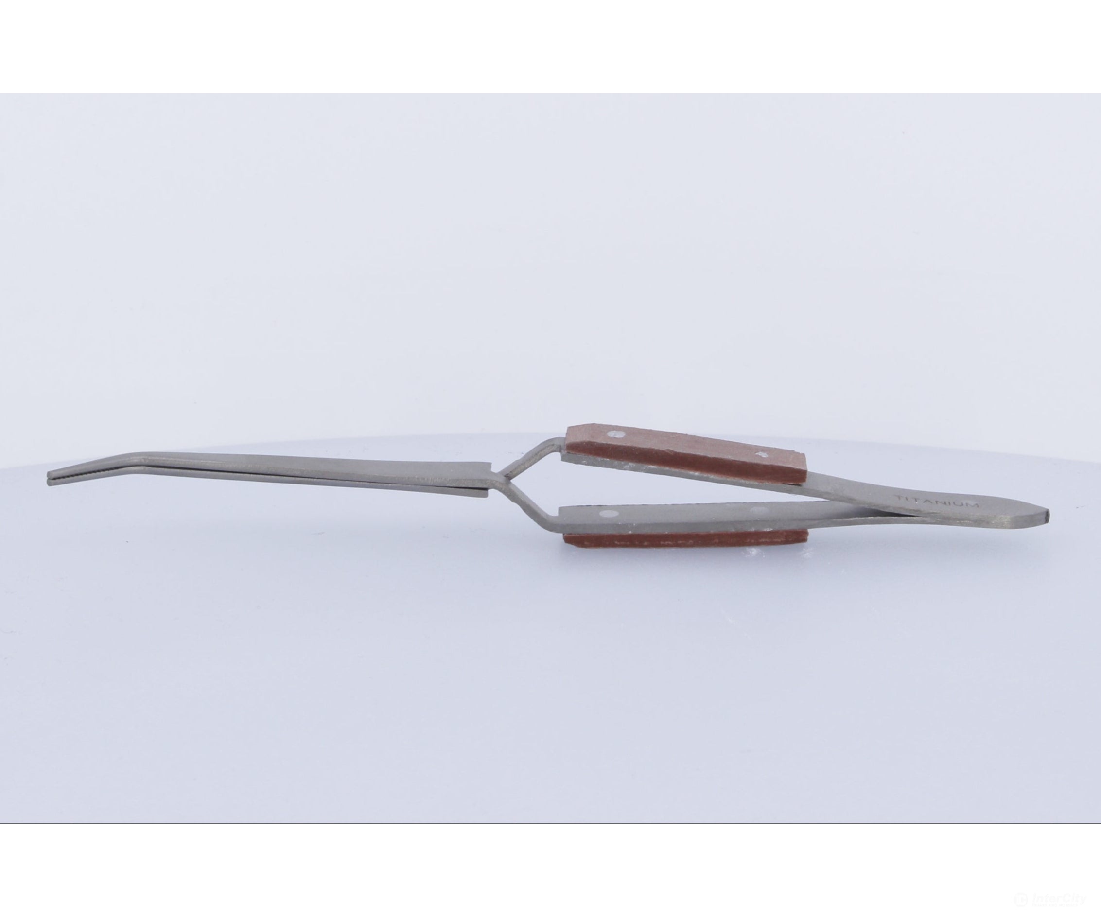 Press To Open Tweezers - Titanium Finish Curved Tools