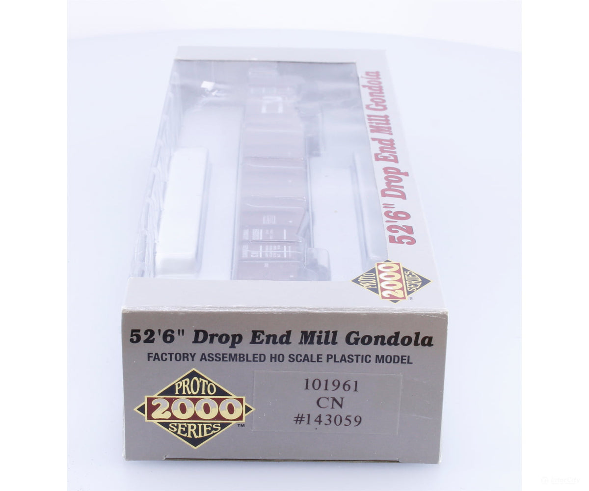 Proto 2000 101961 HO 52’ 6’’ Drop End Mill Gondola Canadian National (CN) 143059 - Freight Cars