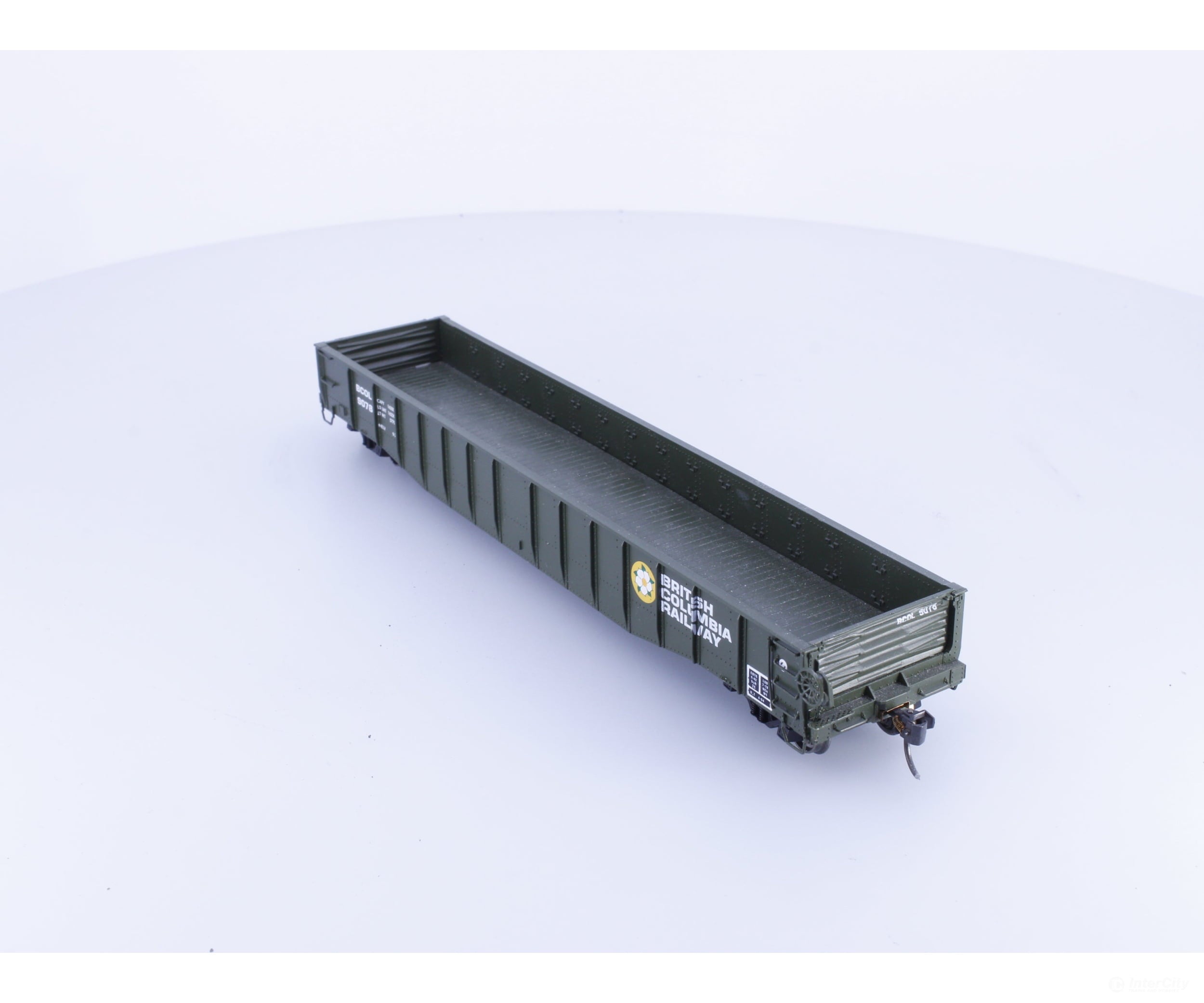Proto 2000 84497 HO 52’6’’ Drop End Mill Gondola BC Rail (BCOL) 9077 - Freight Cars