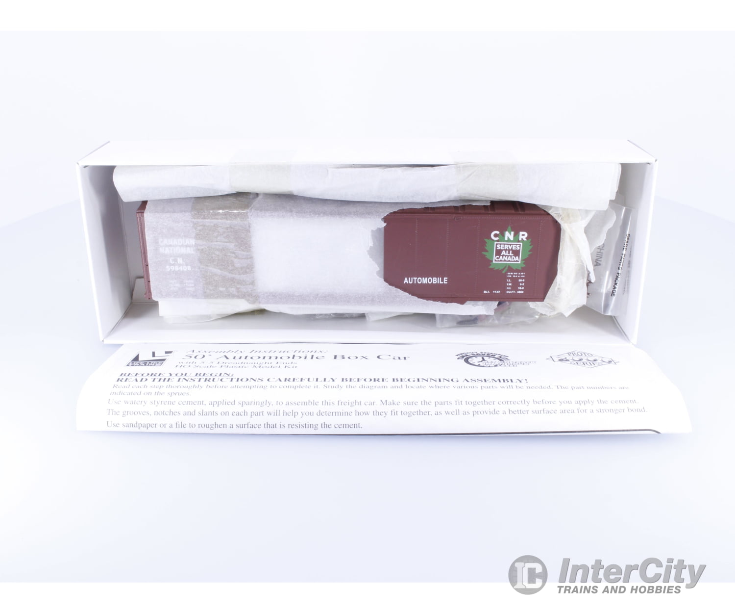 Proto 2000 LL84478 HO 50’ Automobile Box Car Kit Canadian National (CN) 598408 Freight Cars