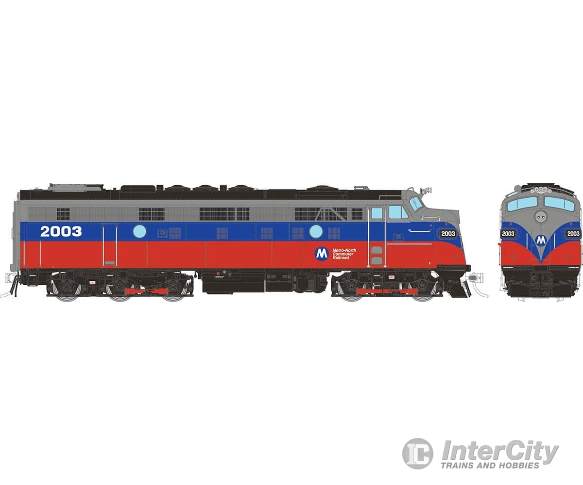 Rapido 014622 HO Rebuilt FL9 (DC/DCC/Sound): Metro North - Red & Blue: #2003 Locomotives