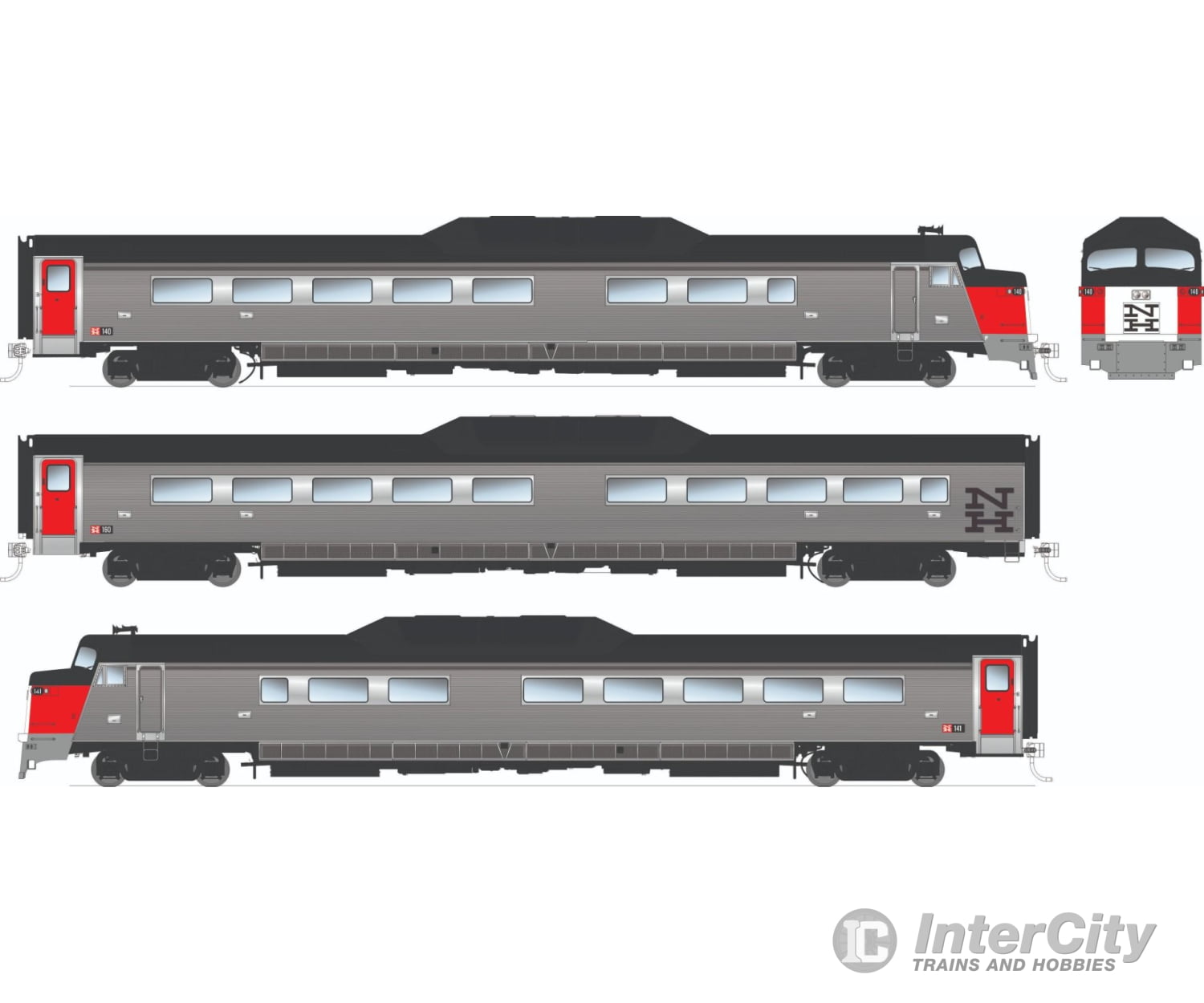 Rapido 016401 HO Budd Roger Williams 3-car set (DC/Silent): New Haven Locomotives