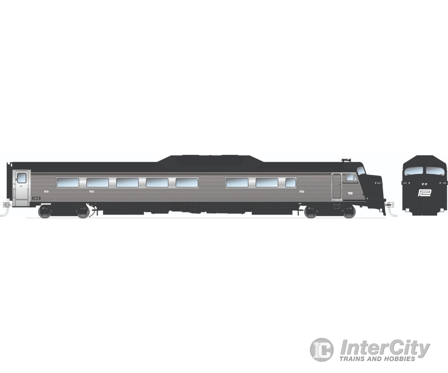 Rapido 016402 HO Budd Roger Williams End car (DC/Silent): Penn Central: Unnumbered Locomotives