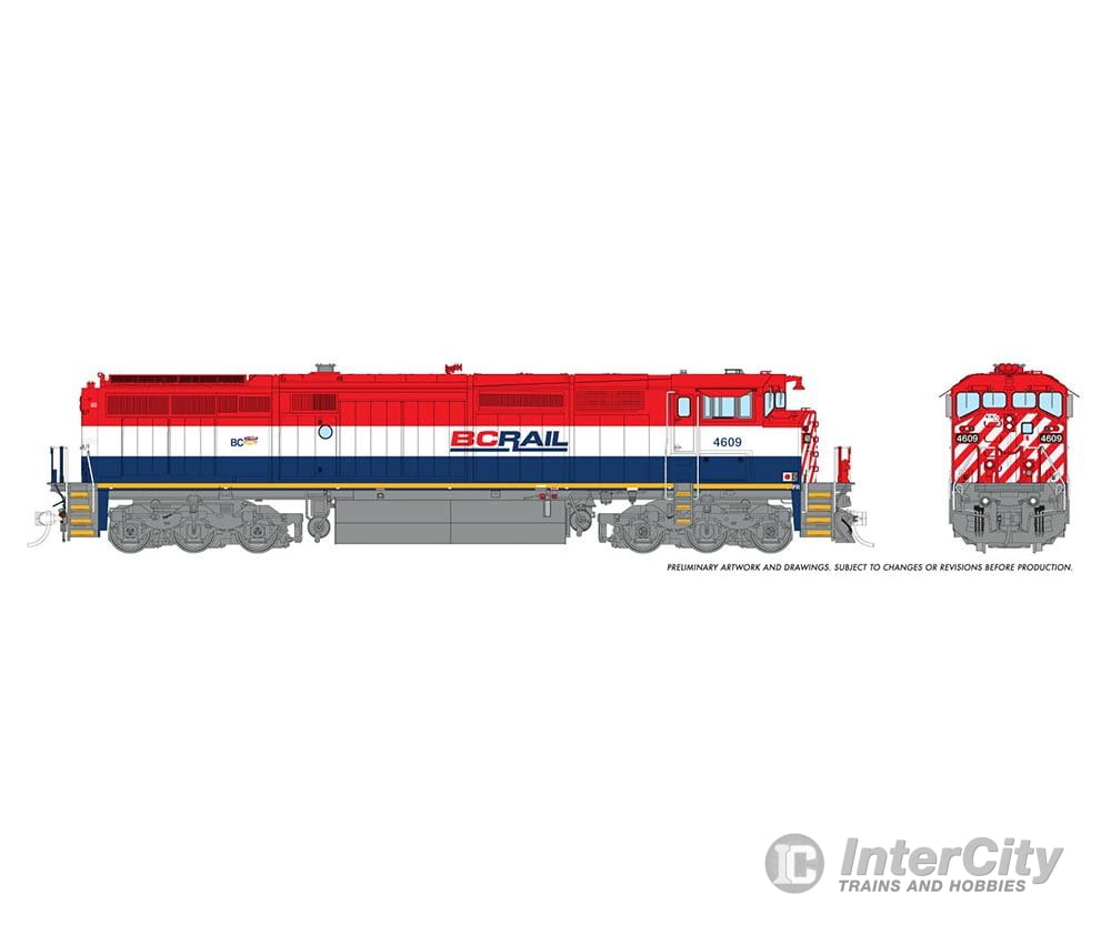 Rapido 024517 Ho Dash8-40Cm (Dc/Dcc/Sound): Bcr - Red/White/Blue W/Frame Stripe: #4609 Locomotive