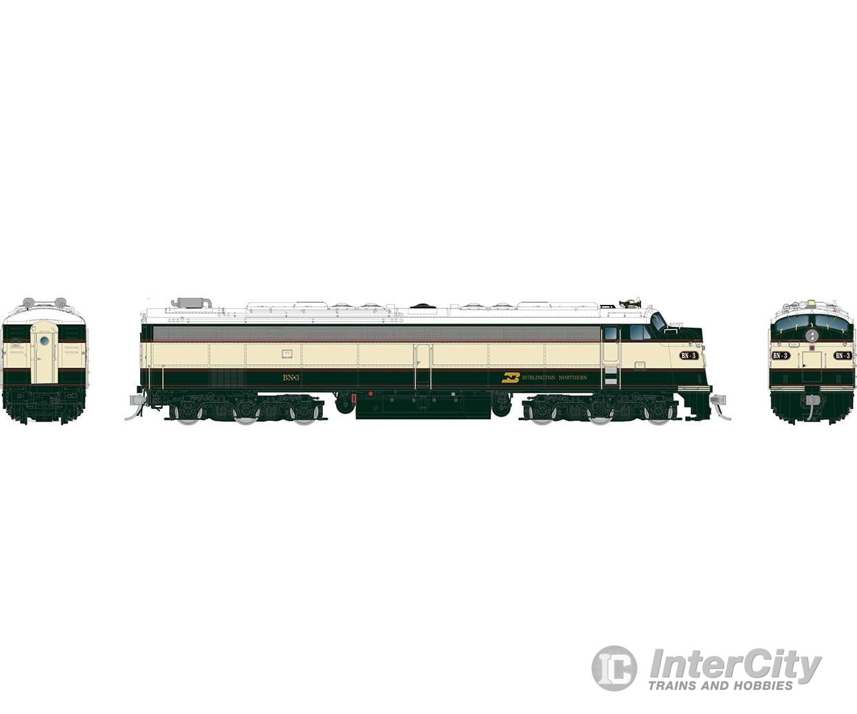 Rapido 028314 Ho Emd E8A W/Hep (Dc/Silent): Burlington Northern - Executive: #9925 Locomotives