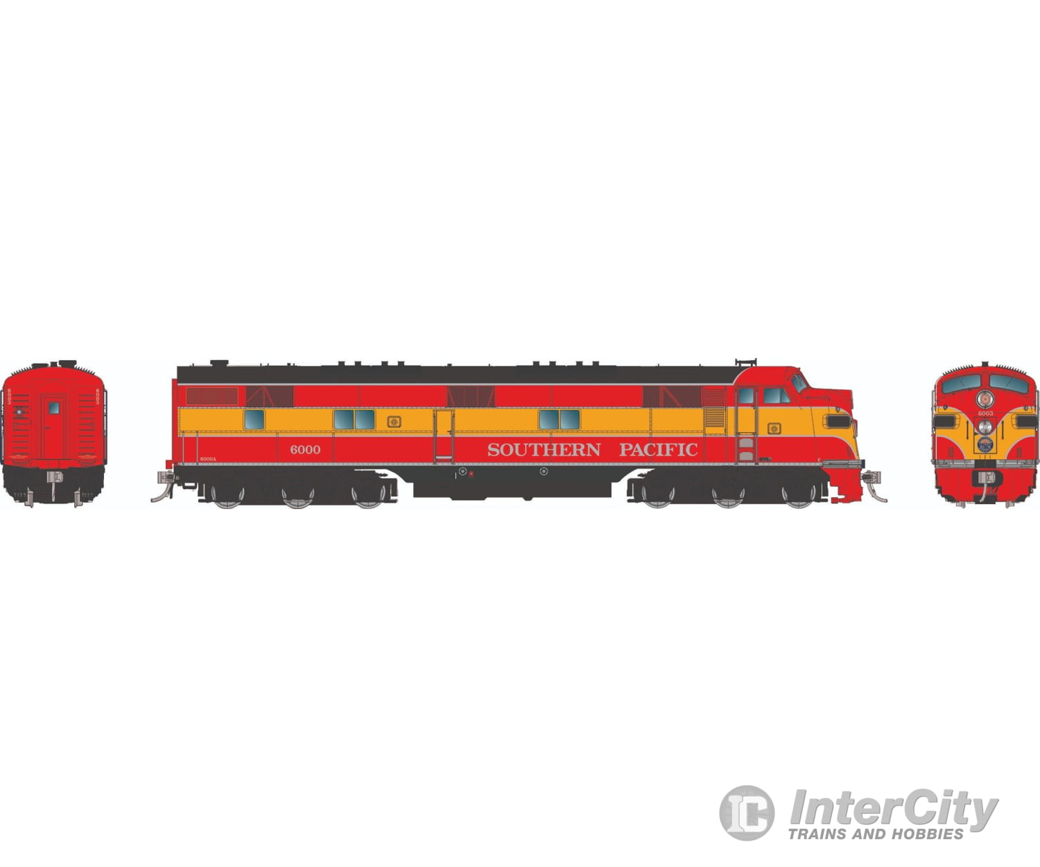 Rapido 029031 HO EMD E7A (DC/Silent): Southern Pacific - Daylight: #6003 Locomotives