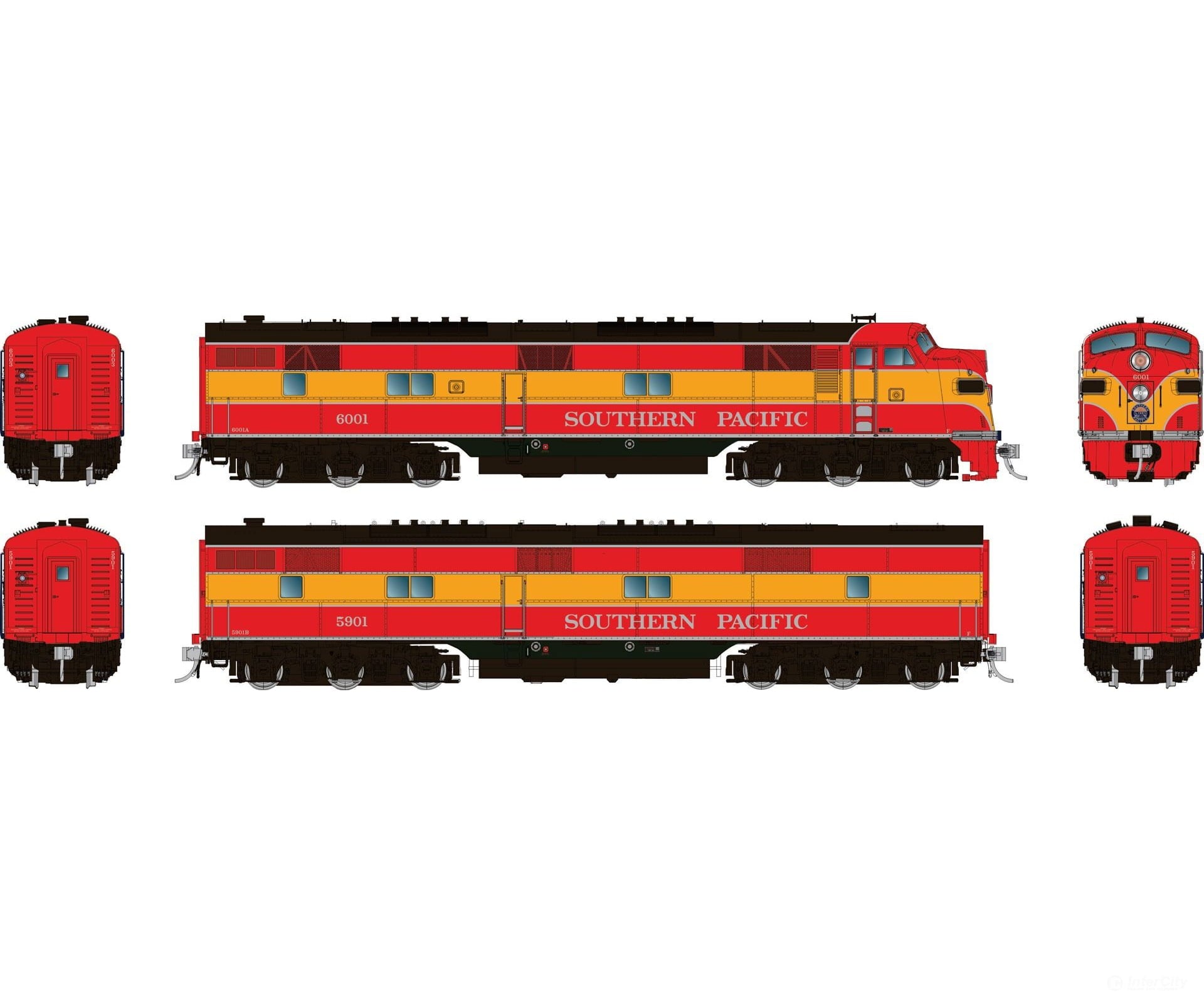 Rapido 029034 HO EMD E7B (DC/Silent): Southern Pacific - Daylight: #5904 Locomotives