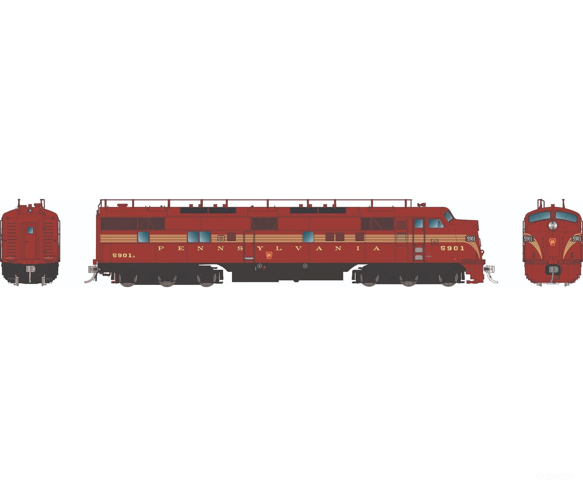 Rapido 029523 HO EMD E7A (DC/DCC/Sound): Pennsylvania - 5 Stripe Scheme: #5873 Locomotives