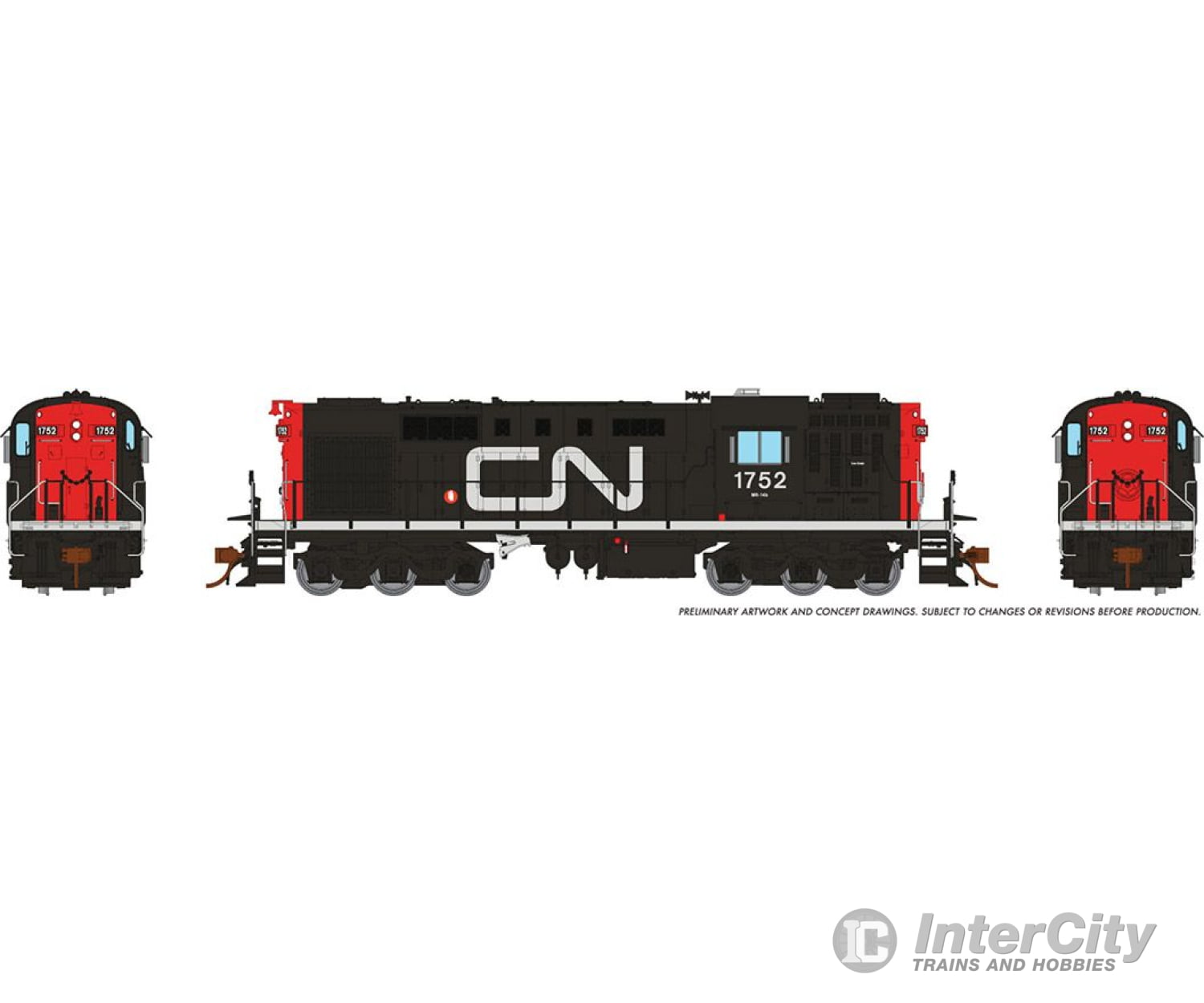 Rapido 032551 Ho Rsc-14 (Dc/Dcc/Sound): Canadian National - Noodle #1758 Locomotives & Railcars