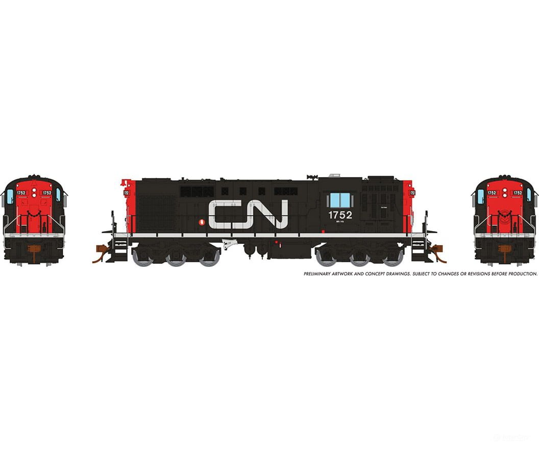 Rapido 032551 Ho Rsc-14 (Dc/Dcc/Sound): Canadian National - Noodle #1758 Locomotives & Railcars