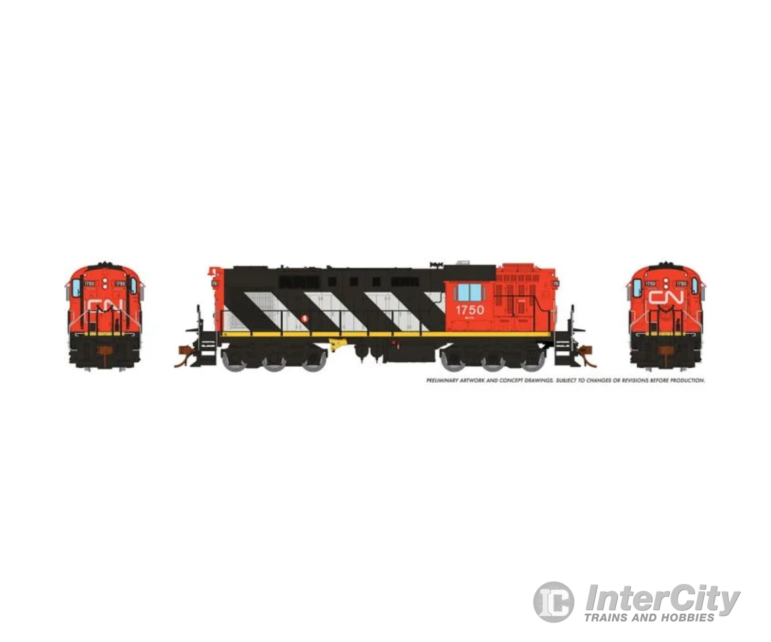 Rapido 032556 Ho Rsc-14 (Dc/Dcc/Sound): Canadian National - Stripes #1754 Locomotives & Railcars