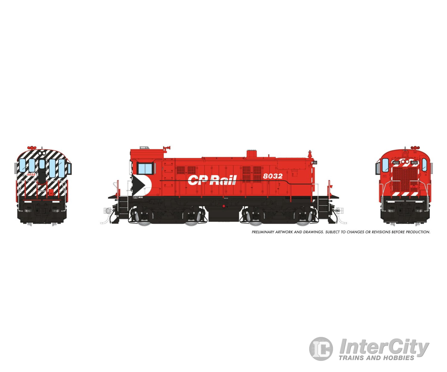 Rapido 036108 HO MLW RS-23 (DC/Silent): CP Rail: Action Red (5’’ Stripes): #8032