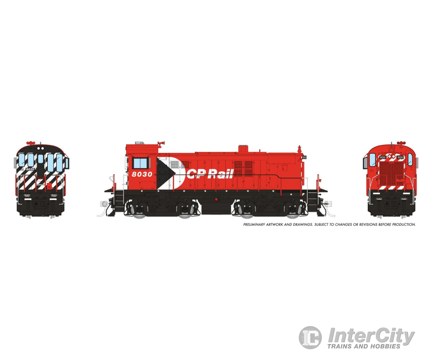 Rapido 036112 HO MLW RS-23 (DC/Silent): CP Rail: Action Red (8’’ Stripes): #8030