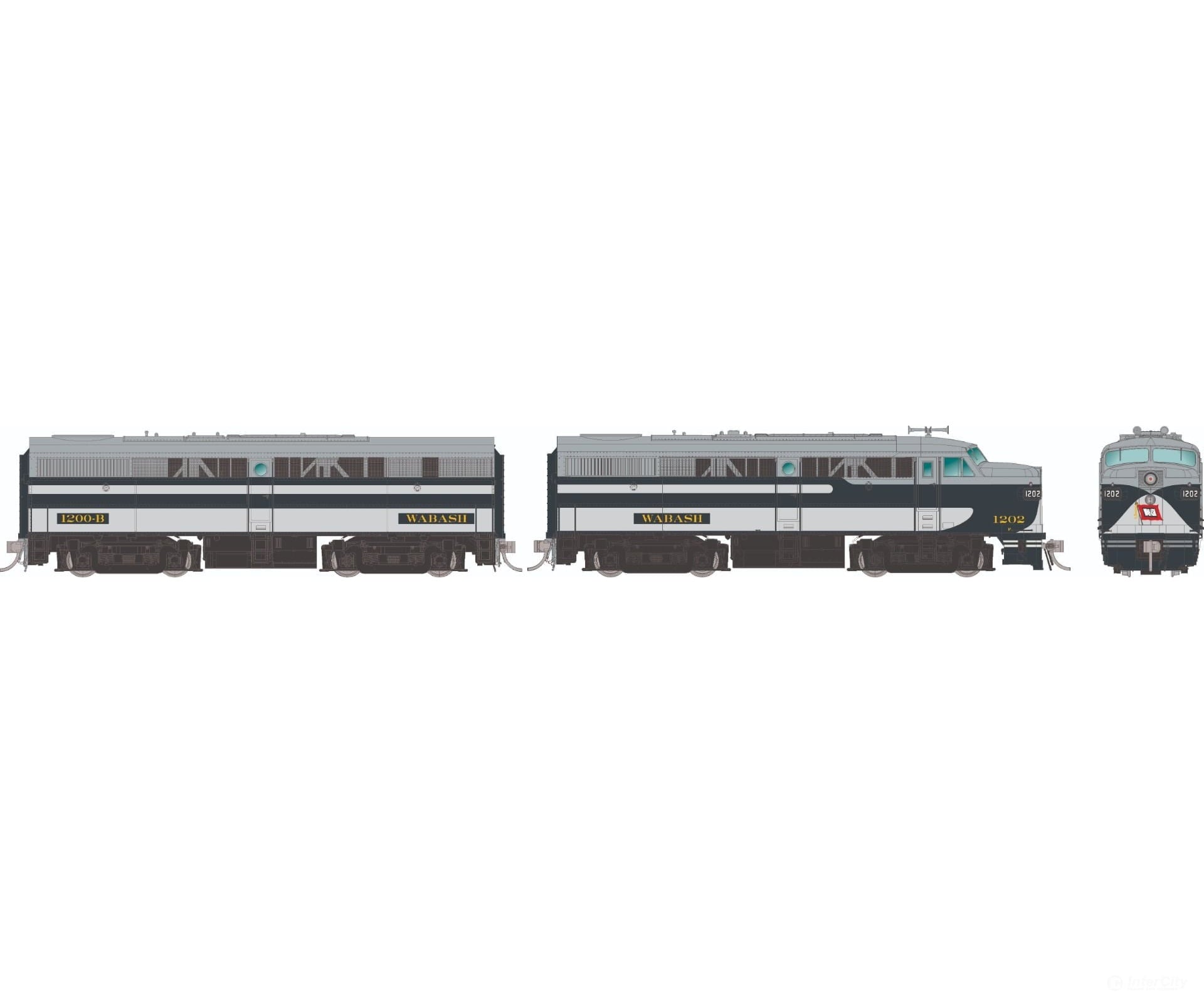 Rapido 037584 Ho Alco Fa-1 + Fb-1 (Dc/Dcc/Sound): Wabash - Bluebird Scheme: #1202 #1200B Locomotives