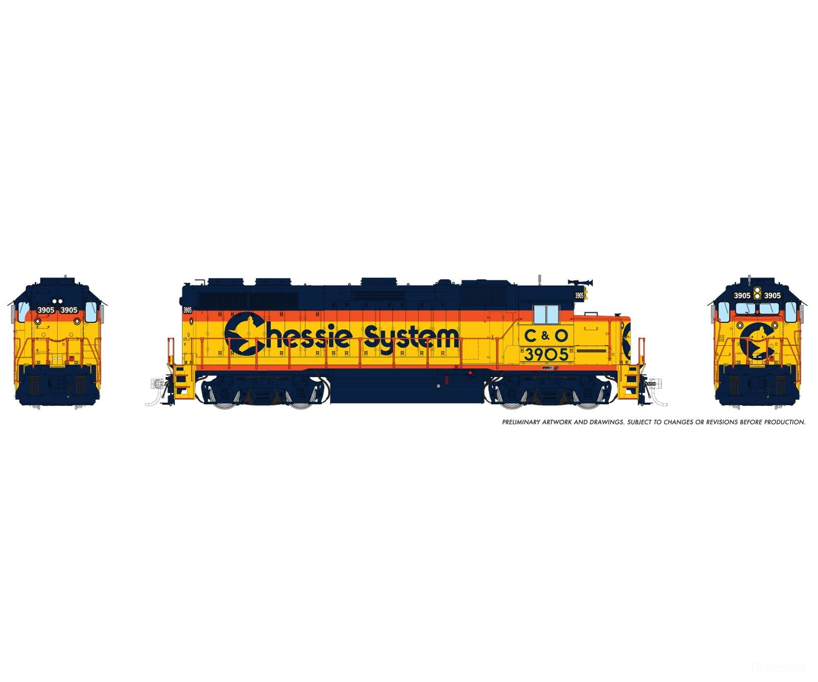 Rapido 039506 Ho Emd Gp39 (Dc/Dcc/Sound): Chessie - C&O Sublettering: #3908 Locomotives