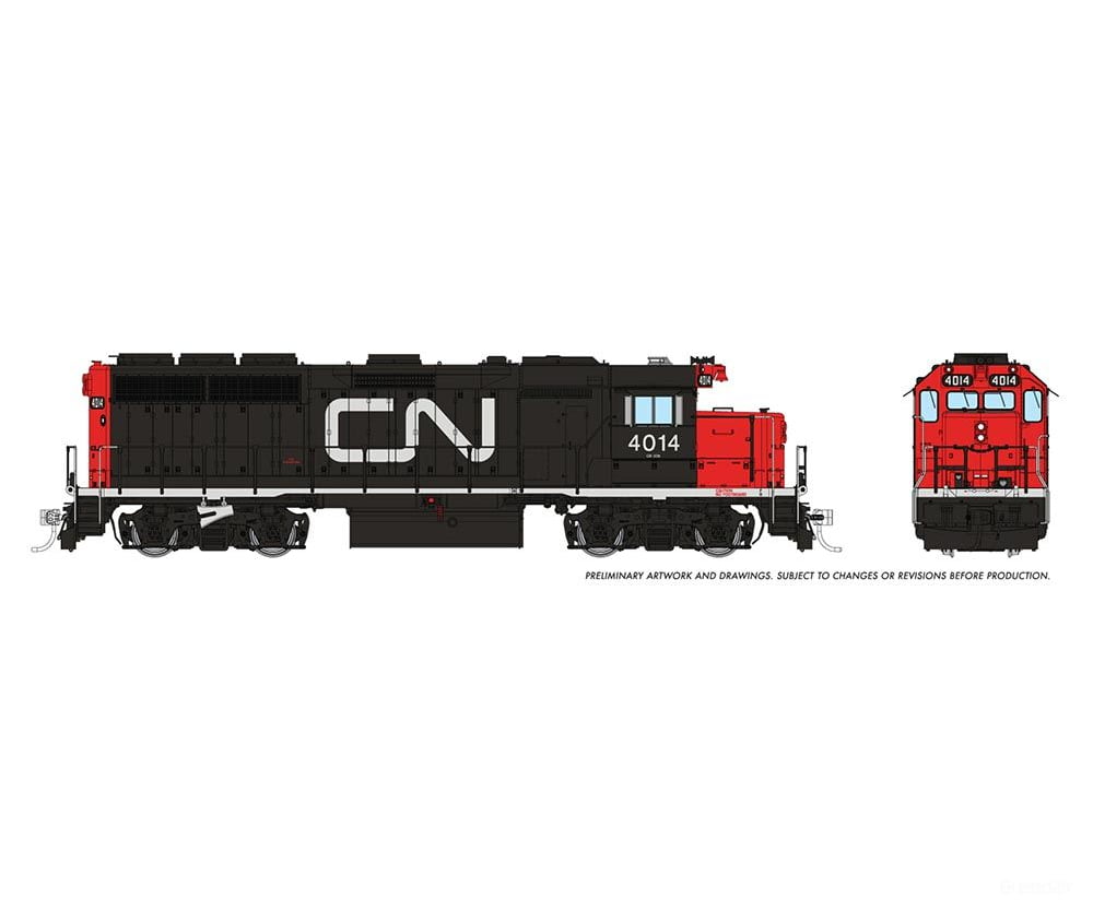 Rapido 040003 Ho Emd Gp40 (Dc/Silent): Cn - Large Noodle: #4017 Locomotives