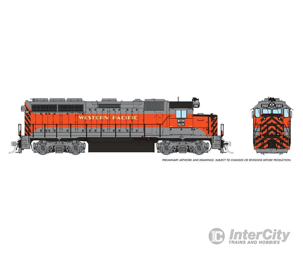 Rapido 040037 Ho Emd Gp40 (Dc/Silent): Western Pacific - Zephyr: #3511 Locomotives