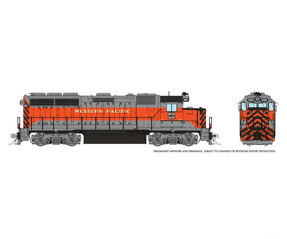 Rapido 040535 Ho Emd Gp40 (Dc/Dcc/Sound): Western Pacific - Zephyr: #3502 Locomotives