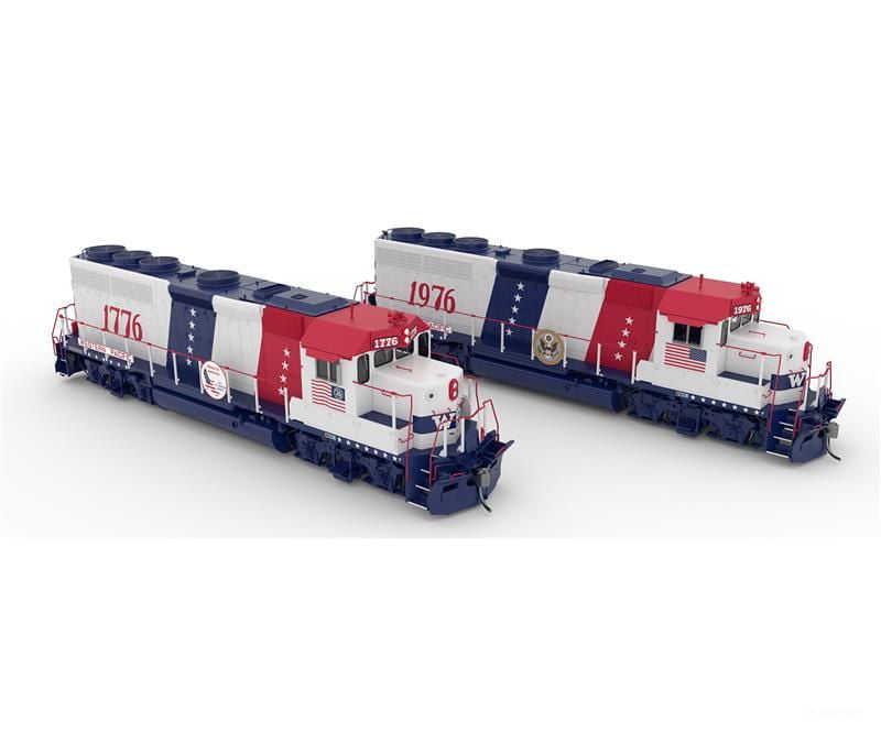 Rapido 040560 HO EMD GP40 (DC/DCC/Sound): Western Pacific - Bicentennial: #1776 + 1976 Locomotives