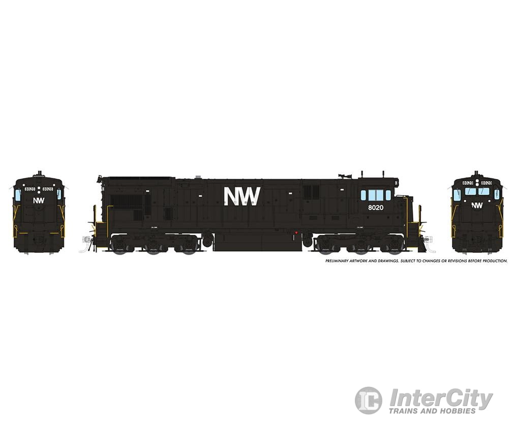 Rapido 042022 Ho C30-7 (Dc/Silent): Norfolk & Western - Black Scheme: #8044 Locomotive