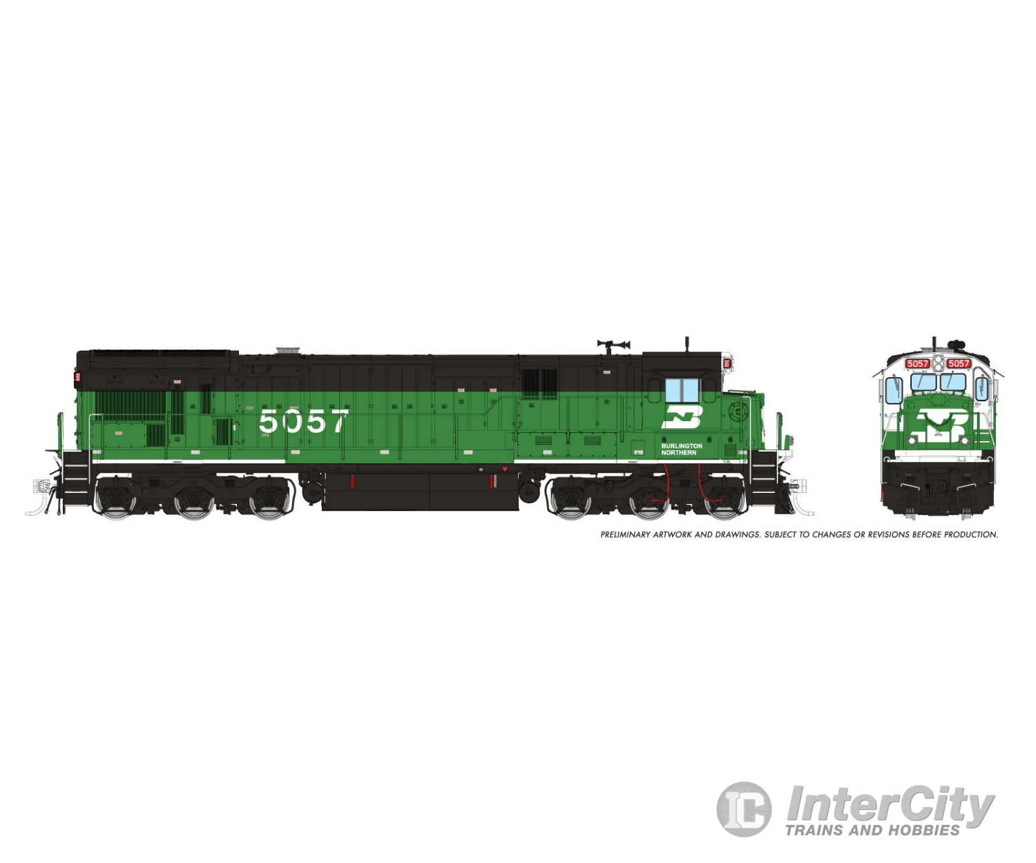 Rapido 042603 Ho C36-7 Dc/Dcc/Sound): Burlington Northern - Whiteface: #5057 Locomotives