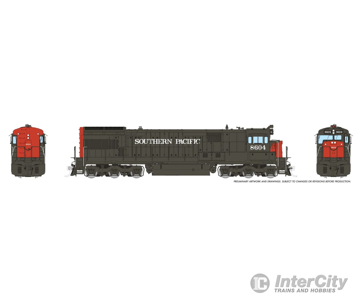 Rapido 043023 HO GE U33C w/ fairing (DC/Silent): Southern Pacific - Bloody Nose w/o Logo: #8604 Locomotives