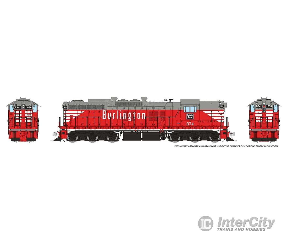 Rapido 050623 HO EMD SD9 (DC/DCC/Sound): Chicago Burlington & Quincy: #834 Locomotive