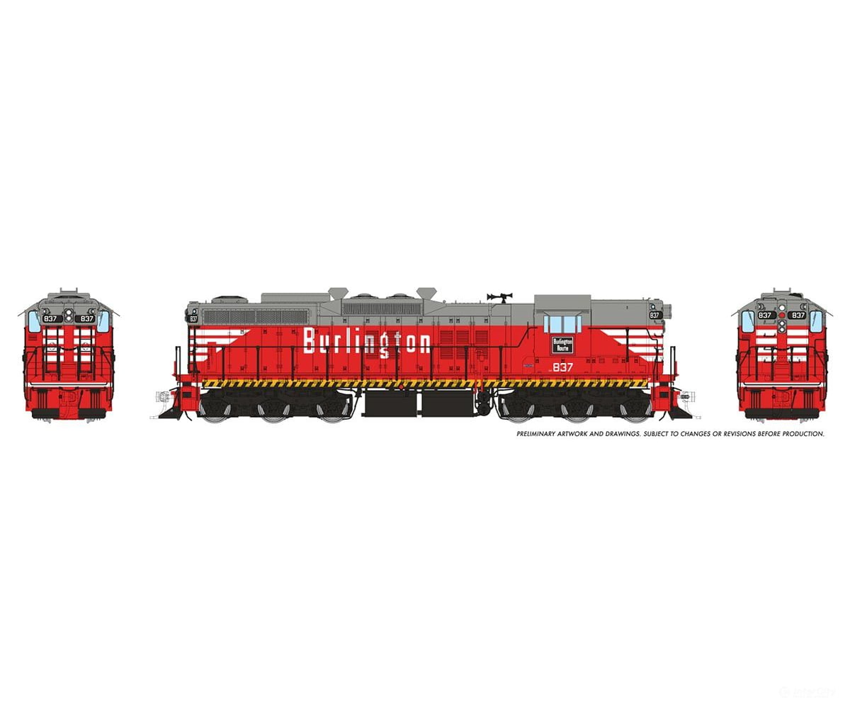 Rapido 050624 HO EMD SD9 (DC/DCC/Sound): Chicago Burlington & Quincy: #837 Locomotive