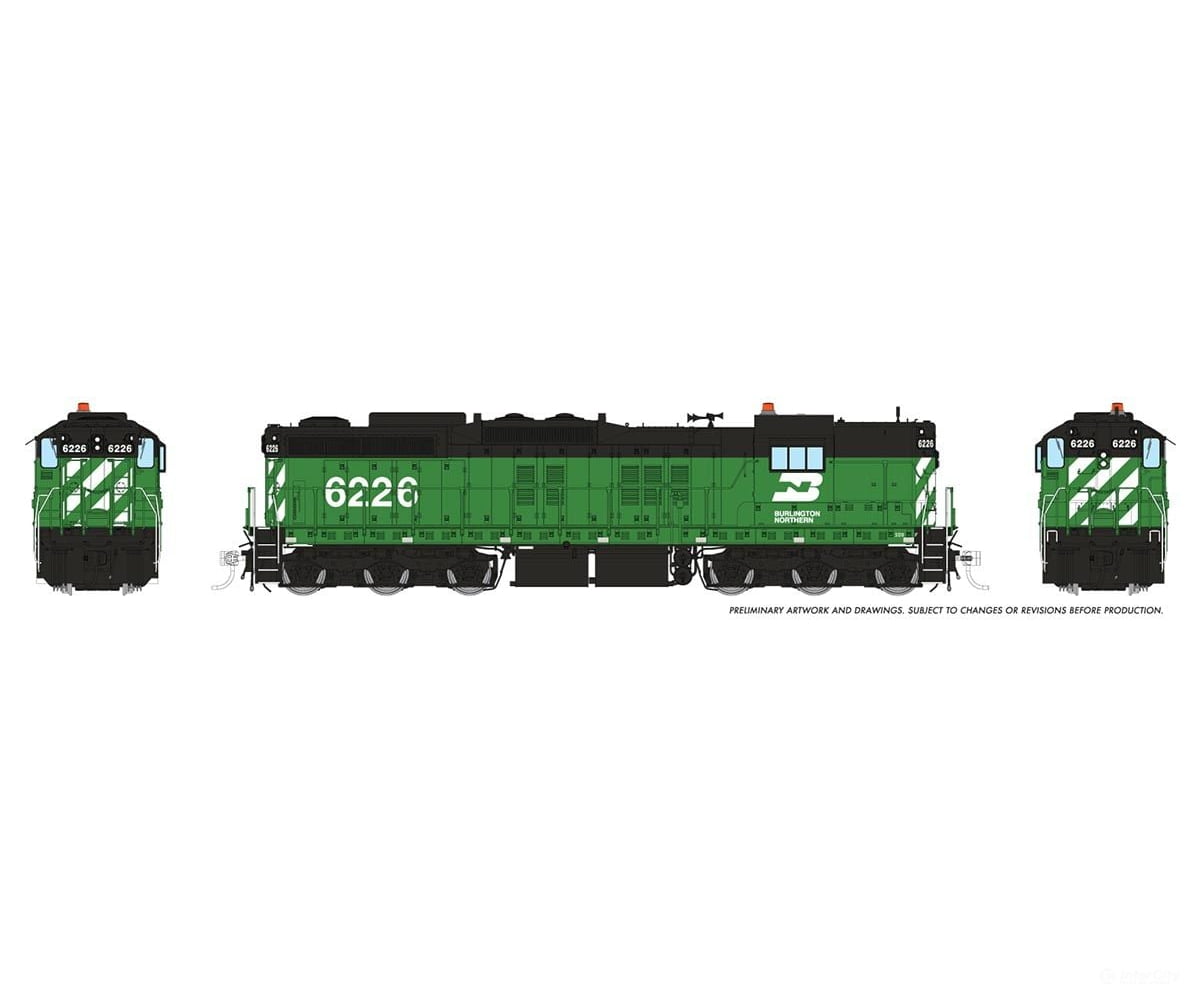 Rapido 050626 HO EMD SD9 (DC/DCC/Sound): Burlington Northern: #6226 Locomotive