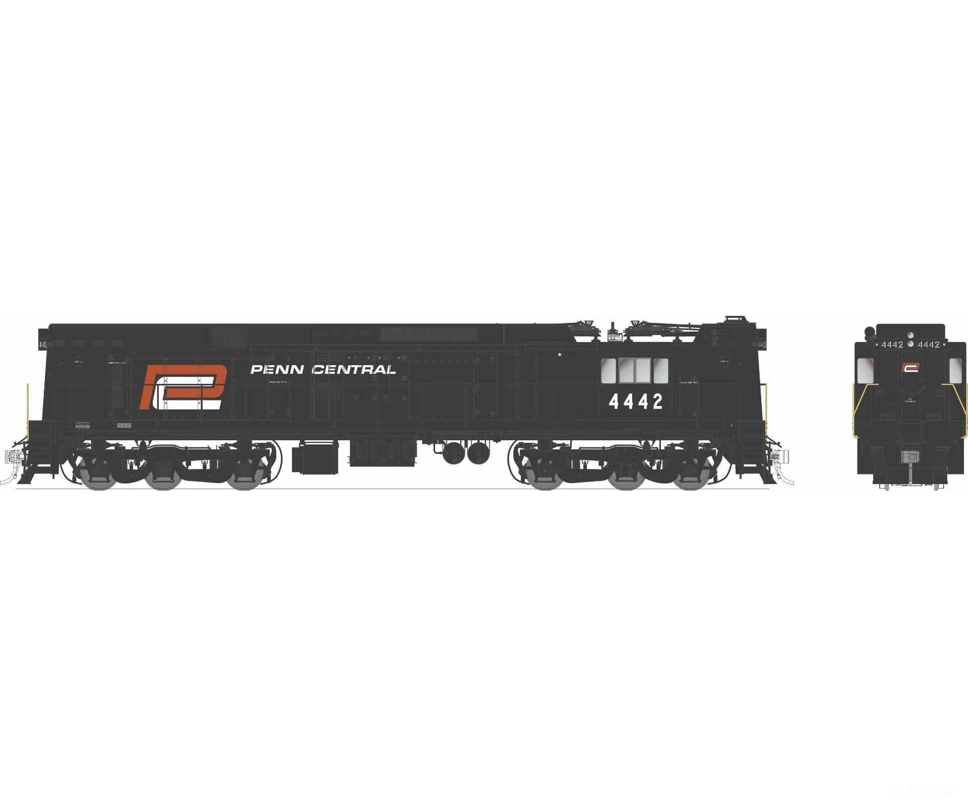 Rapido 052012 HO GE E44a Electric (DC/Silent): Penn Central - Red P: #4442 Locomotives