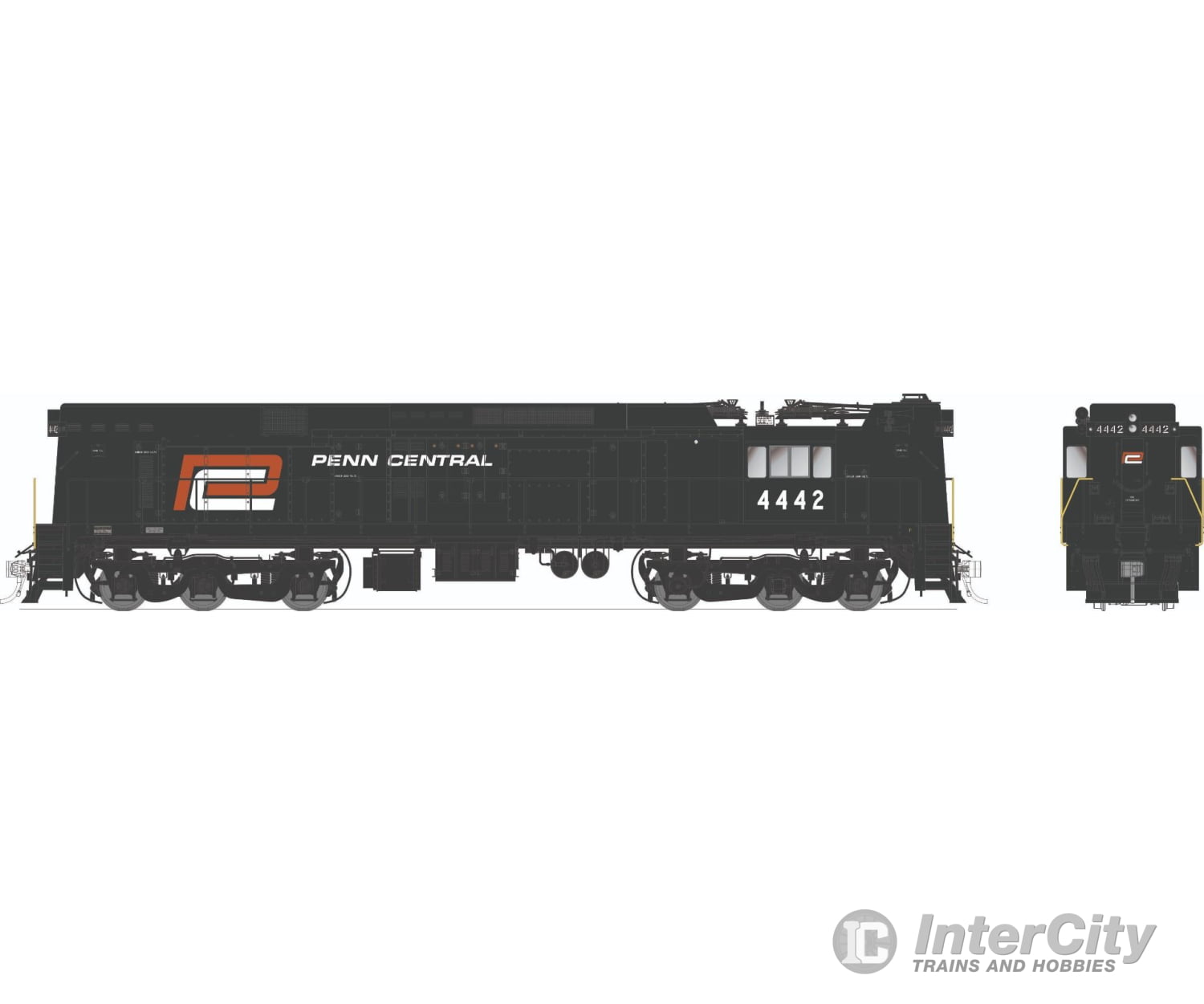 Rapido 052012 HO GE E44a Electric (DC/Silent): Penn Central - Red P: #4442 Locomotives