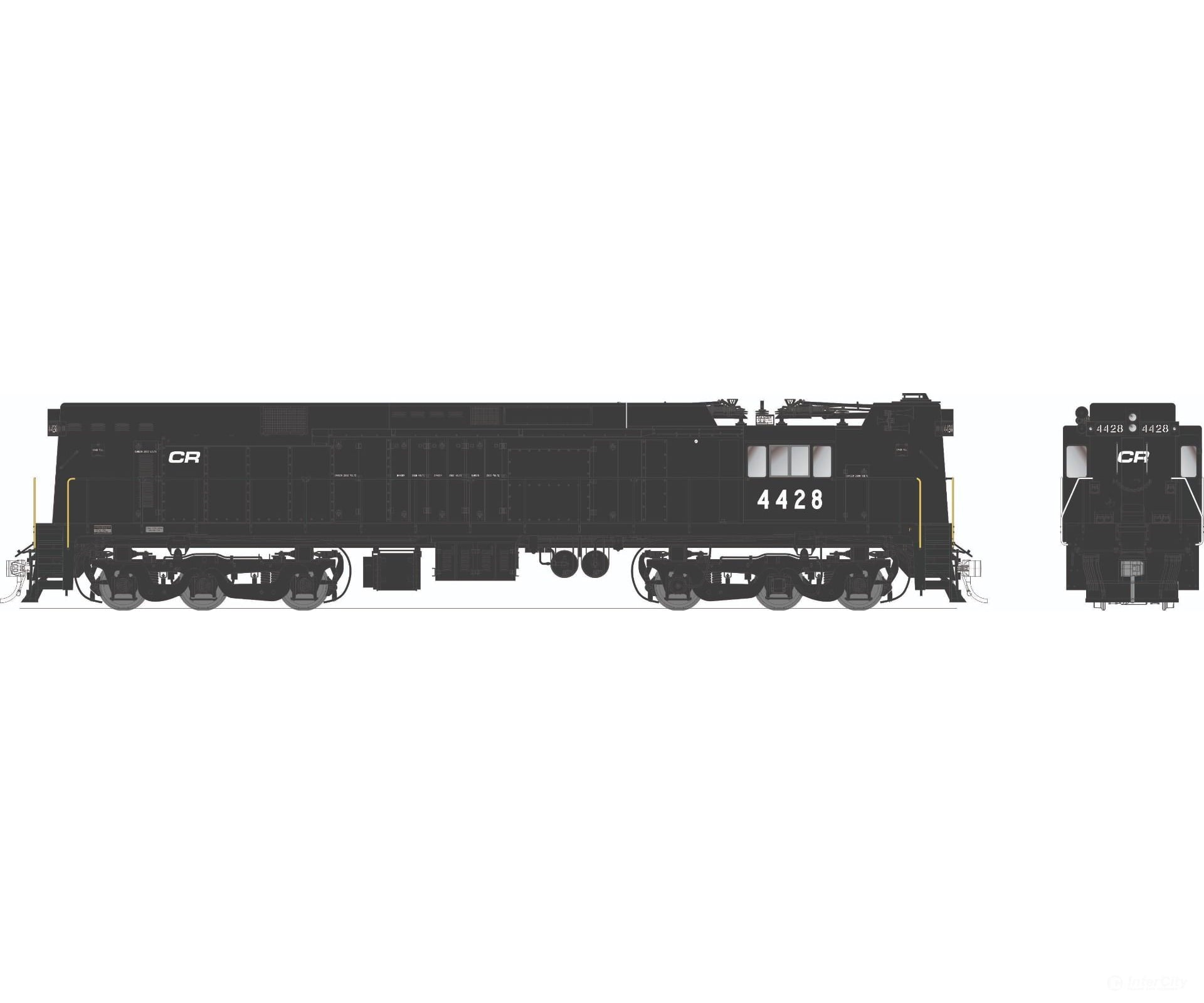 Rapido 052013 HO GE E44 Electric (DC/Silent): Conrail - Black: #4428 Locomotives
