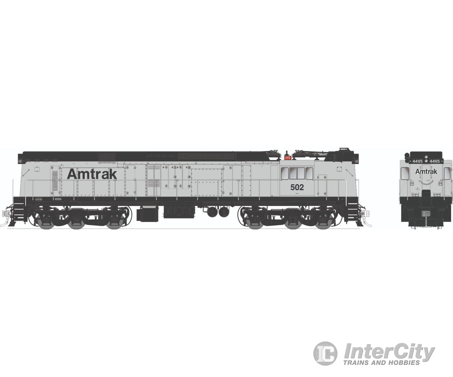 Rapido 052025 HO GE E44a Electric (DC/Silent): Amtrak - Silver: #502 Locomotives