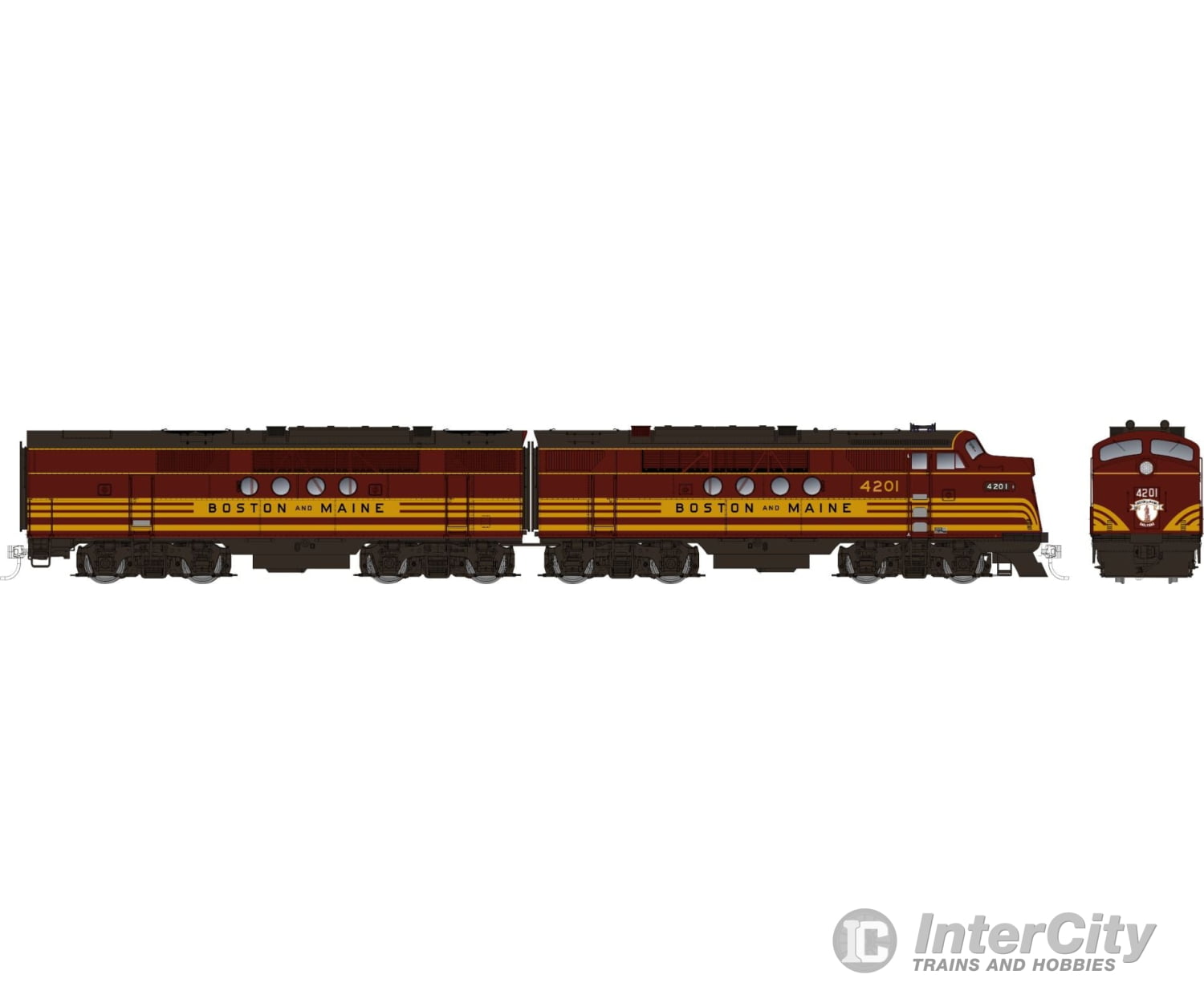 Rapido 053010 Ho Emd Ft A+B (Dc/Silent): B&M - Maroon Scheme: #4206A + 4206B Locomotives