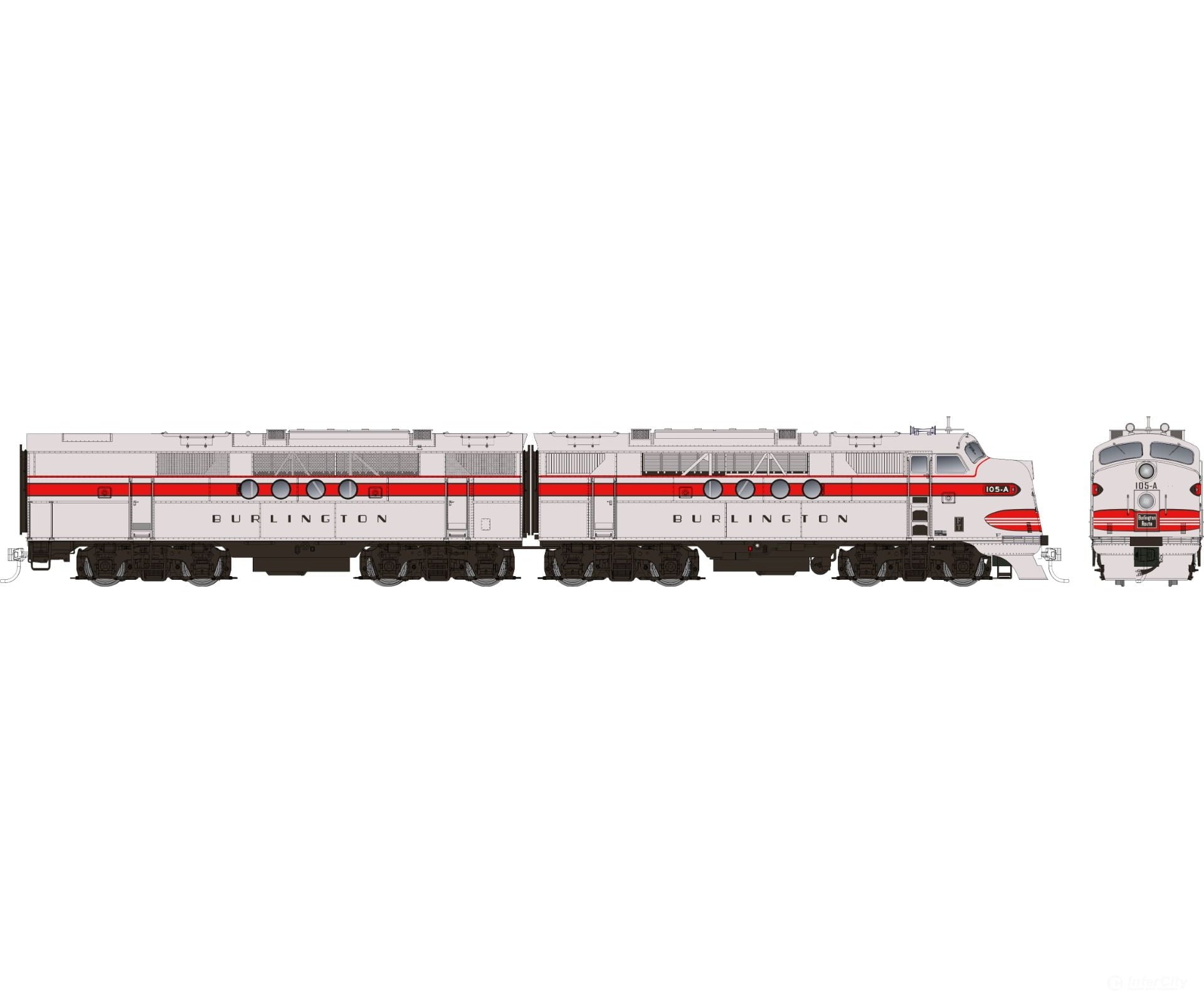 Rapido 053014 Ho Emd Ft A+B (Dc/Silent): Burlington (Cb&Q): #110-A + 110-B Locomotives
