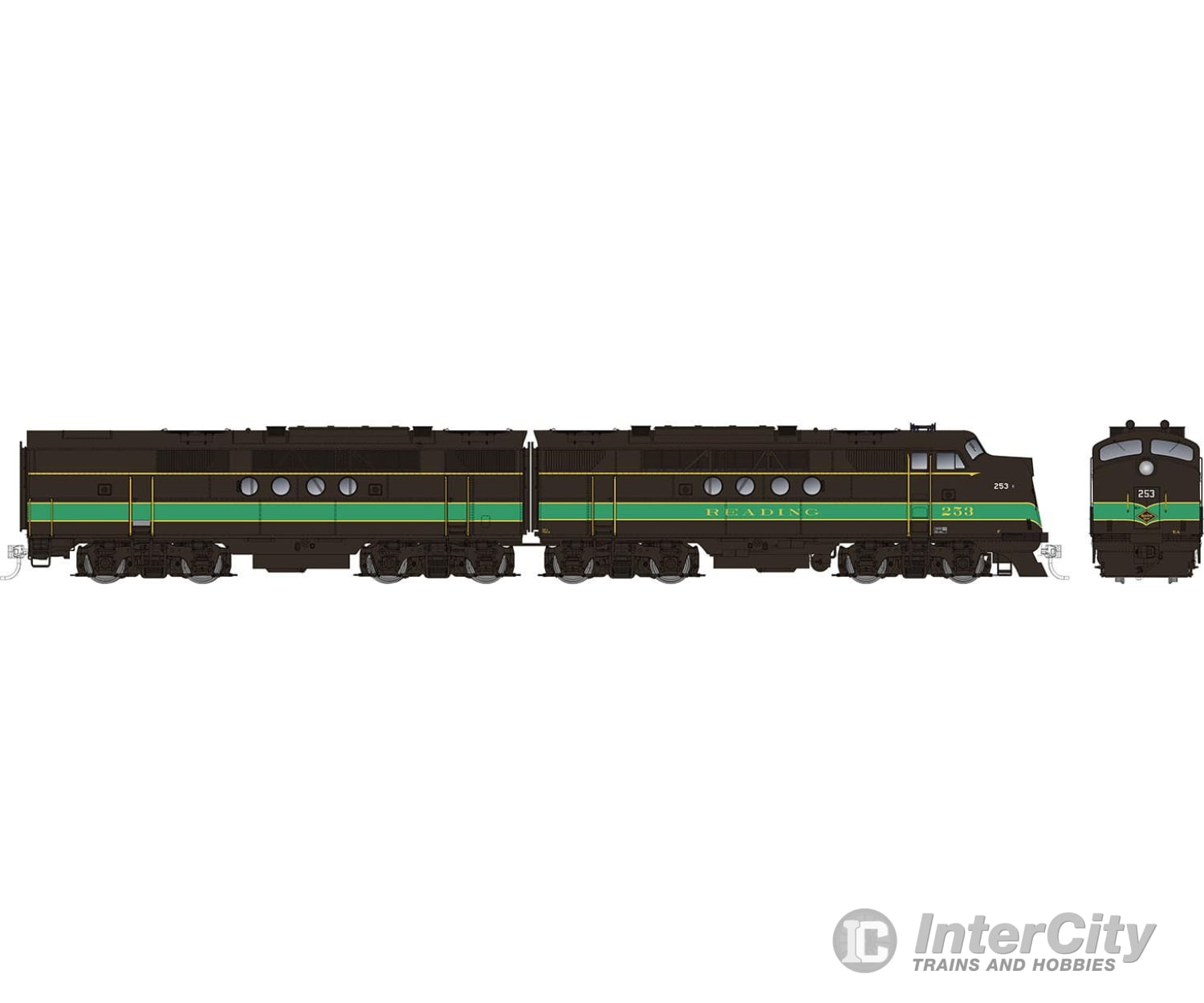 Rapido 053030 Ho Emd Ft A+B (Dc/Silent): Reading - Black & Green: #253A + 253B Locomotives