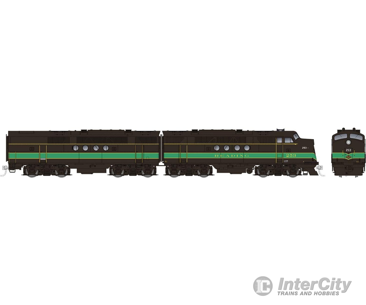 Rapido 053032 Ho Emd Ft A+B (Dc/Silent): Reading - Black & Green: #258A + 258B Locomotives