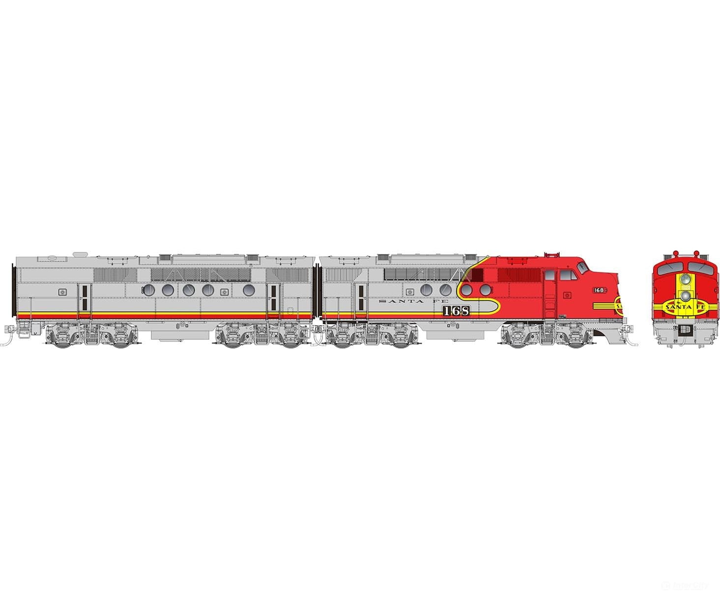 Rapido 053502 Ho Emd Ft A+B (Dc/Dcc/Sound): At&Sf - Passenger Scheme: #167B + 167C Locomotives