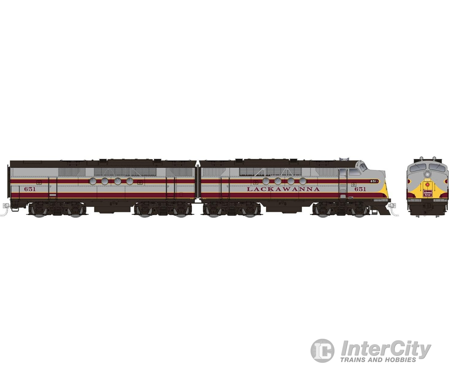 Rapido 053518 Ho Emd Ft A+B (Dc/Dcc/Sound): Lackawanna - Grey & Maroon: #651A + 651B Locomotives