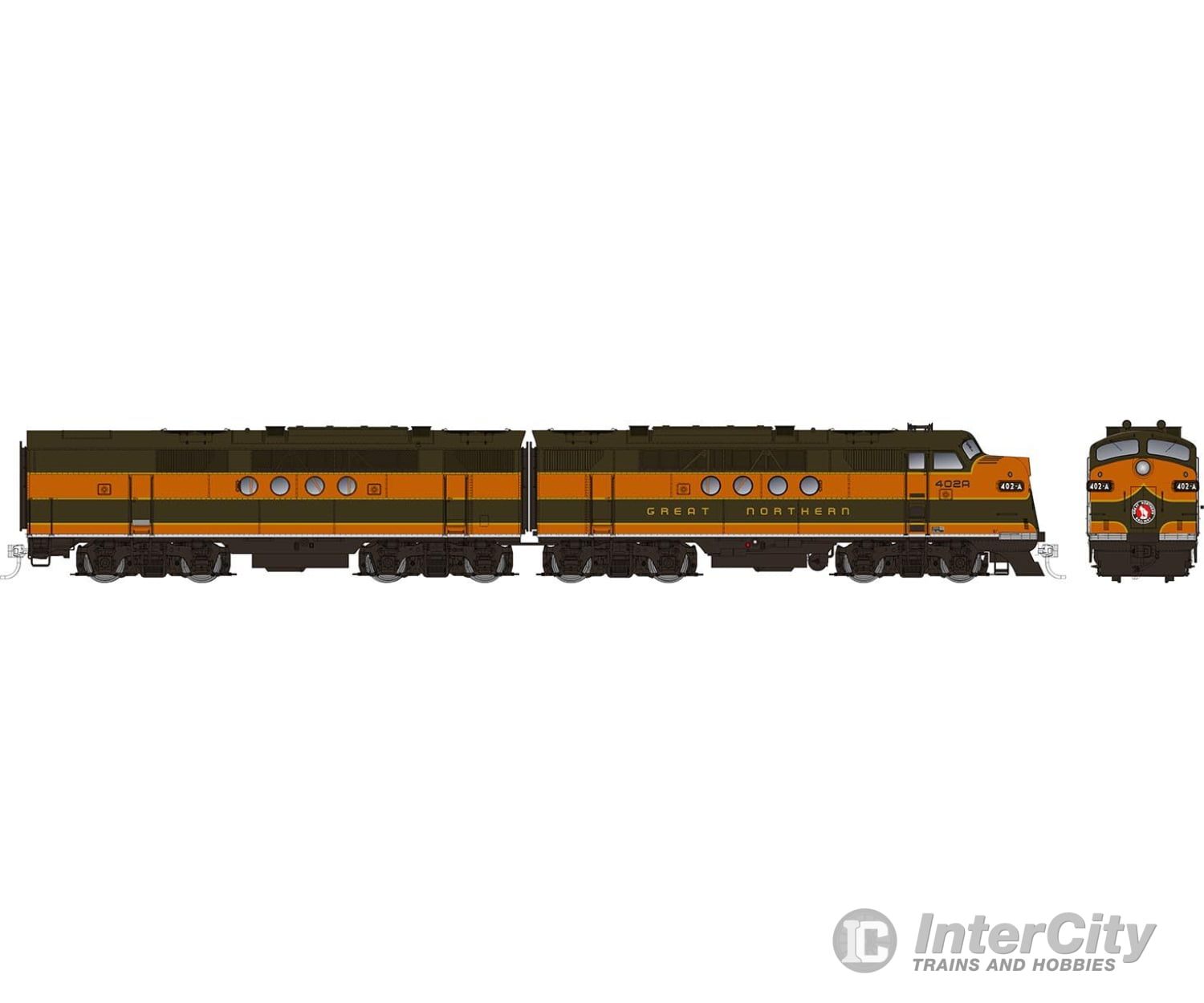 Rapido 053522 Ho Emd Ft A+B (Dc/Dcc/Sound): Gn - As Delivered Scheme: #408-C + 408-D Locomotives