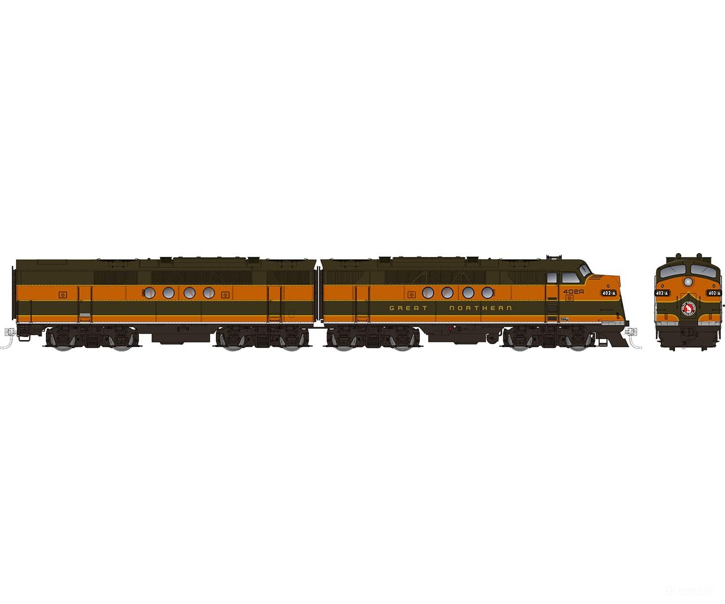 Rapido 053522 Ho Emd Ft A+B (Dc/Dcc/Sound): Gn - As Delivered Scheme: #408-C + 408-D Locomotives