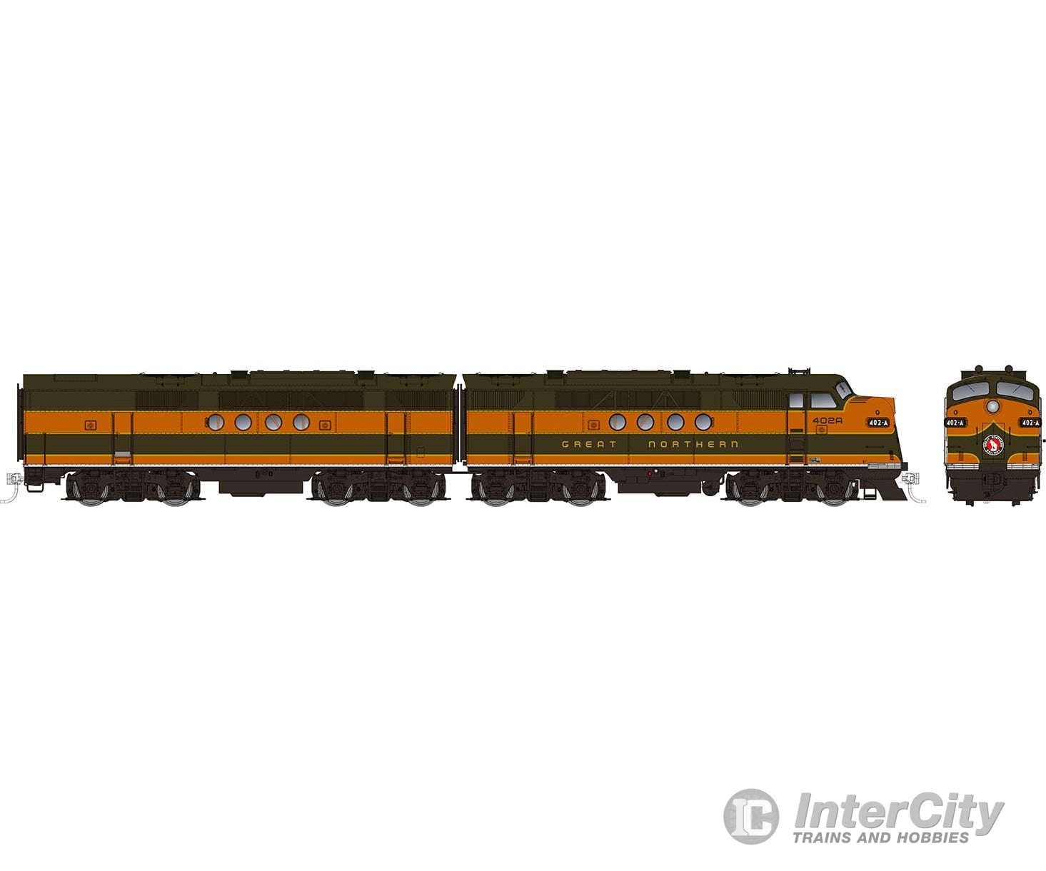 Rapido 053523 Ho Emd Ft A+B (Dc/Dcc/Sound): Gn - As Delivered Scheme: #418-D + 418-C Locomotives
