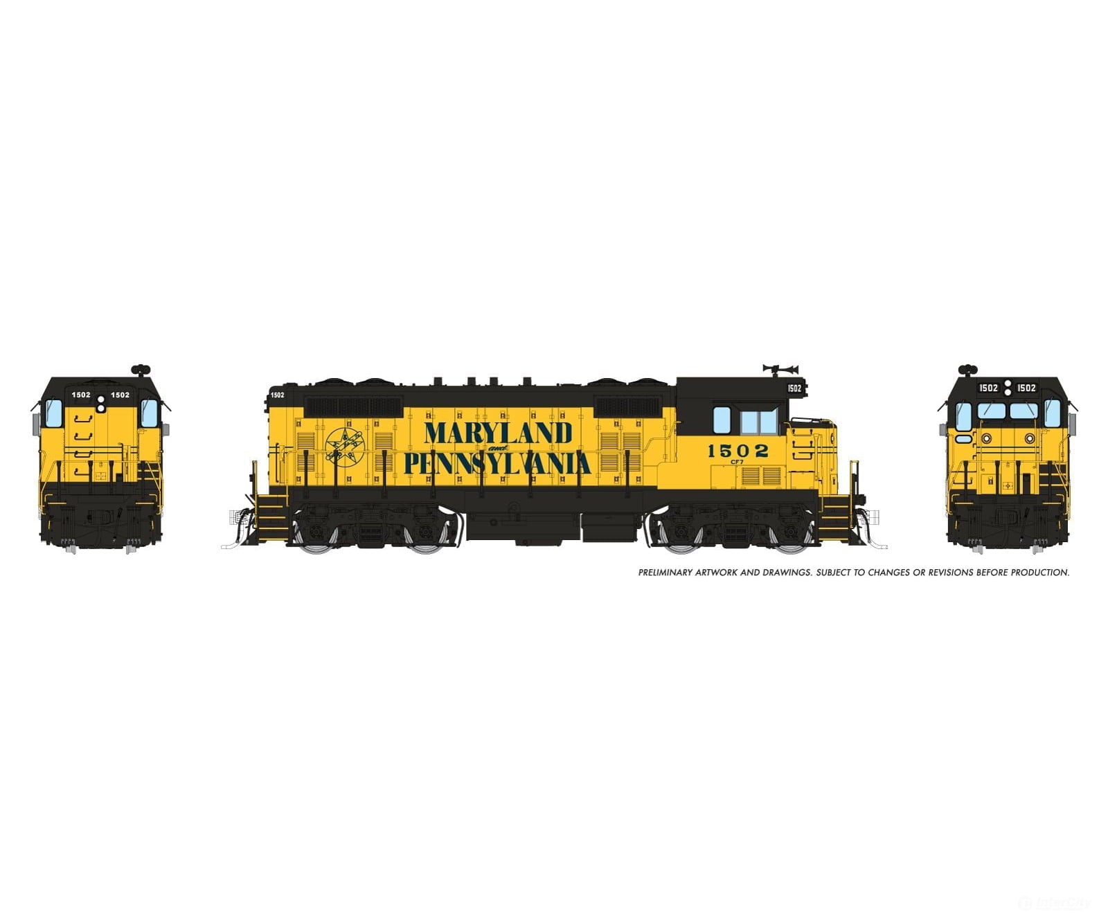 Rapido 070629 Ho Atsf Cf7 W/ Square Cab (Dc/Dcc/Sound): Maryland & Pennsylvania: #1502 Locomotives