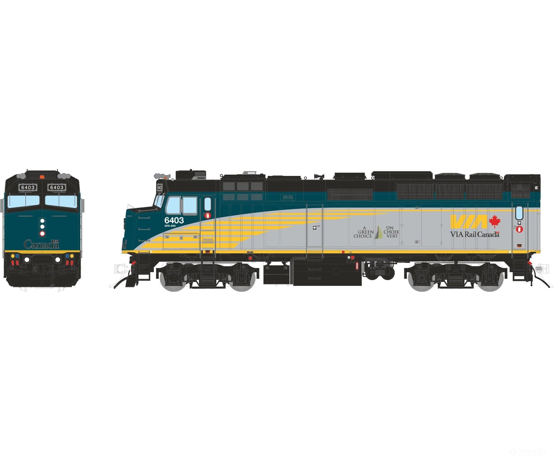 Rapido 082027 HO Rebuilt F40PH-2D (DC/Silent): VIA Rail - Canada $10 Bill Version: #6403 - Locomotives
