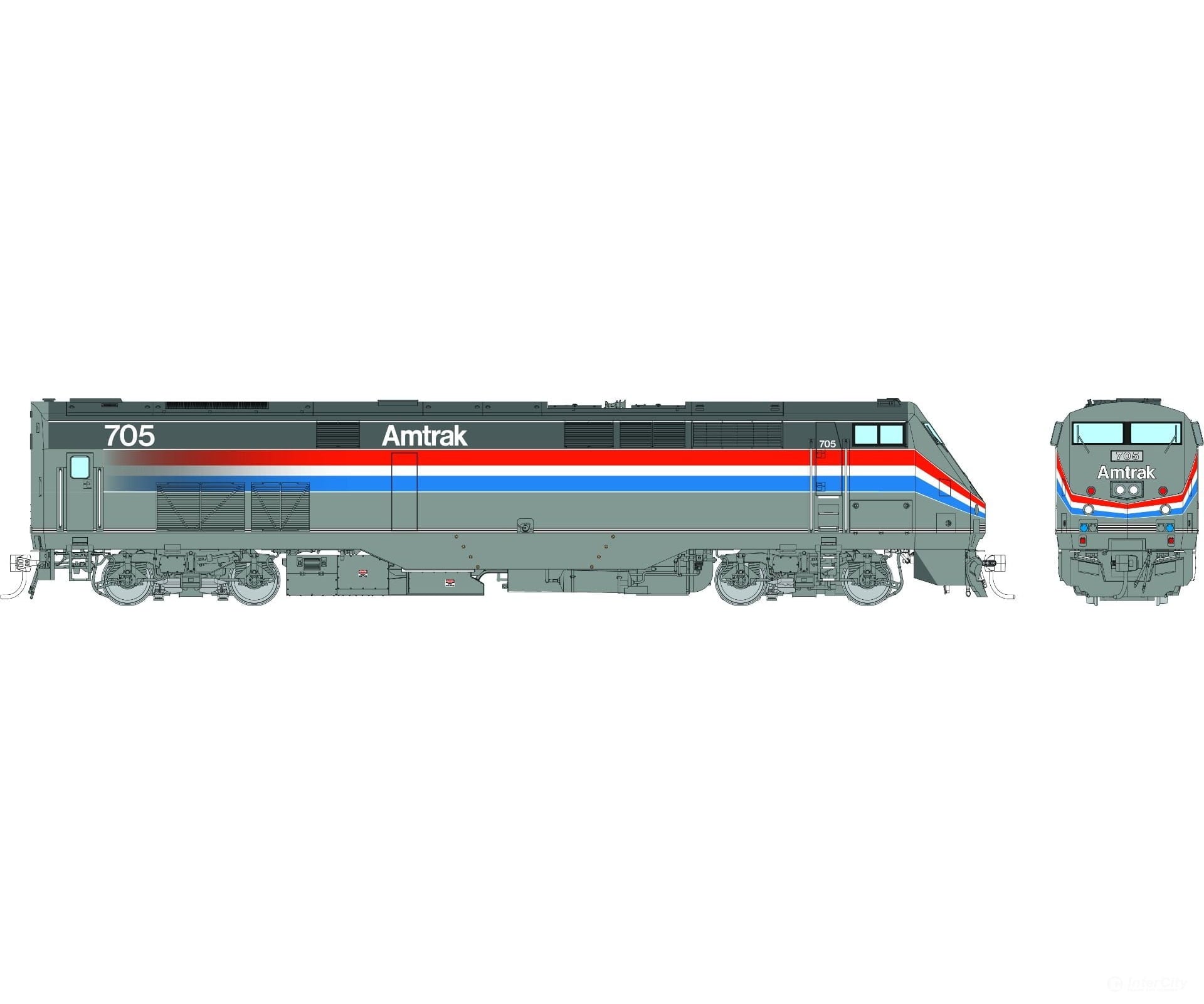 Rapido 085502 Ho Ge P32Ac-Dm (Dc/Dcc/Sound): Amtrak - Phase Iii: #705 Locomotives